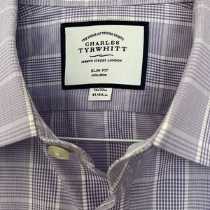 Charles Tyrwhitt dress shirt lavender 16/33 100% cotton non iron